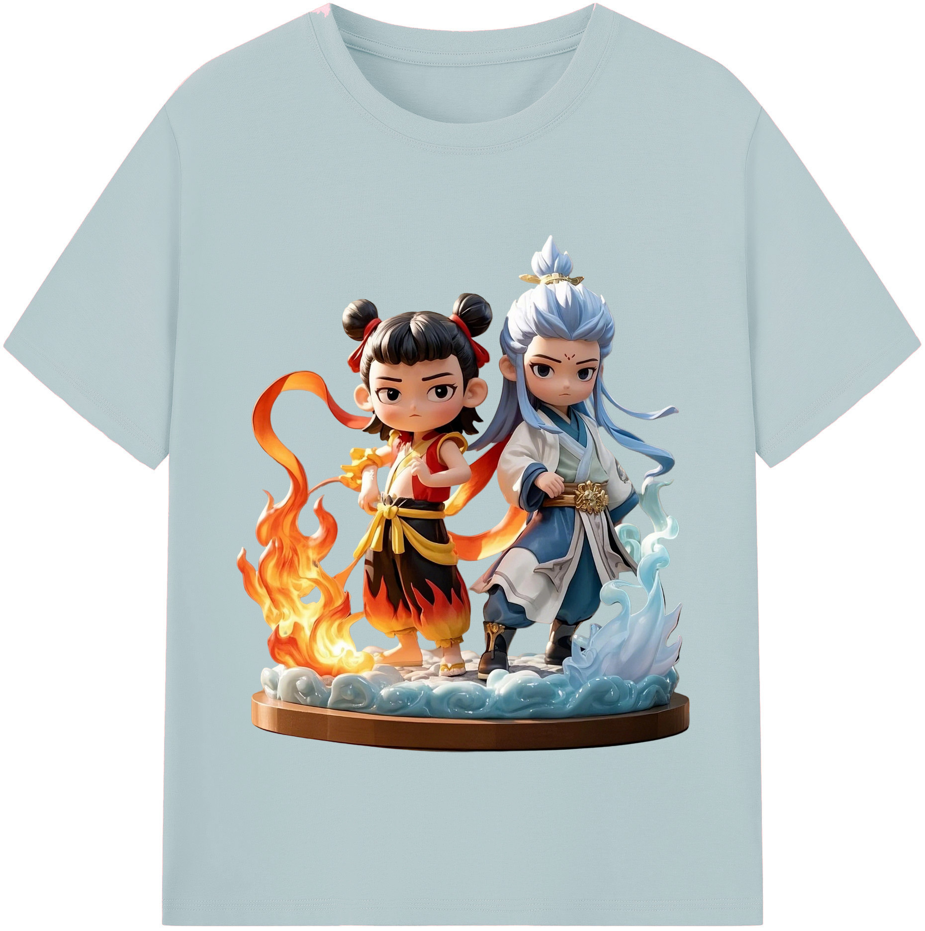 （画像用） Ne Zha 2 ナタ 魔童の大暴れ 綿100％半袖Tシャツ（フロントプリント）